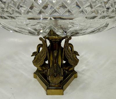 Vintage Crystal and Bronze Tazza Compote - French Empire Style Hollywood Regency lovers delight!