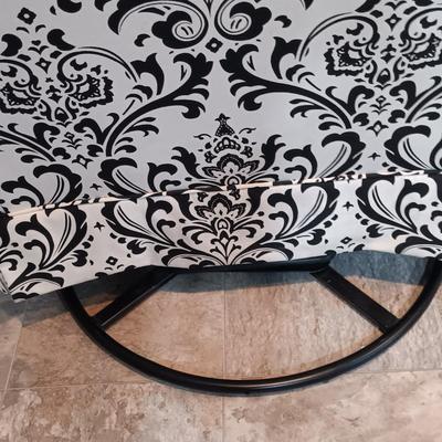 LOT 5: Black and White Upholstered Swivel/Rocking Chair
