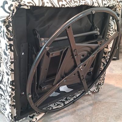 LOT 5: Black and White Upholstered Swivel/Rocking Chair