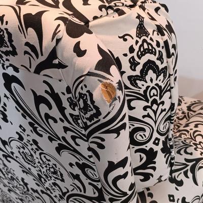 LOT 5: Black and White Upholstered Swivel/Rocking Chair