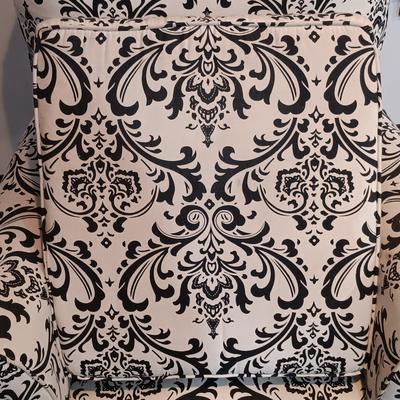 LOT 5: Black and White Upholstered Swivel/Rocking Chair