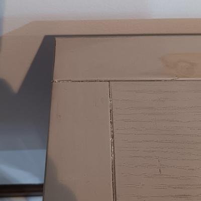 LOT 6: Wood Side Table with Drawer and Metal Floor Lamp