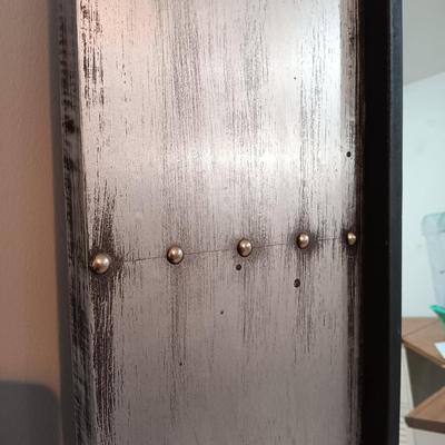 LOT 8: Full Length Floor Mirror with Distressed Faux Metallic Wood Frame