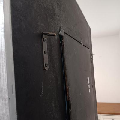 LOT 8: Full Length Floor Mirror with Distressed Faux Metallic Wood Frame