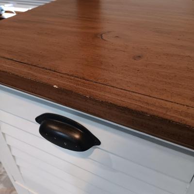 LOT 9: Pottery Barn White Wooden Shudder Desk