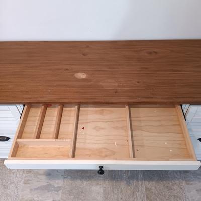 LOT 9: Pottery Barn White Wooden Shudder Desk