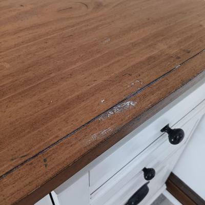 LOT 9: Pottery Barn White Wooden Shudder Desk