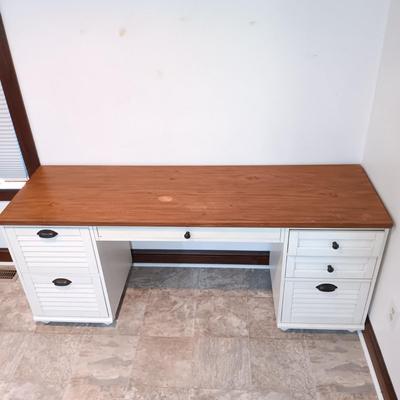 LOT 9: Pottery Barn White Wooden Shudder Desk
