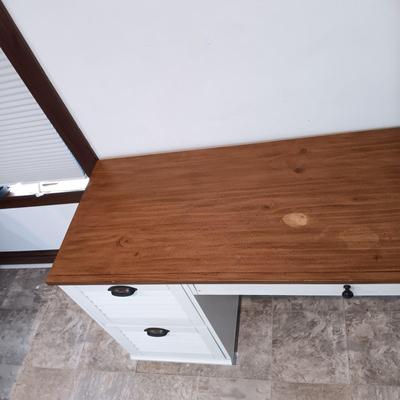 LOT 9: Pottery Barn White Wooden Shudder Desk