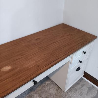 LOT 9: Pottery Barn White Wooden Shudder Desk