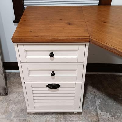 LOT 12: Pottery Barn Shudder Style Corner Desk and Filing Cabinet