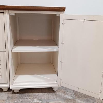 LOT 12: Pottery Barn Shudder Style Corner Desk and Filing Cabinet