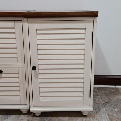 LOT 12: Pottery Barn Shudder Style Corner Desk and Filing Cabinet