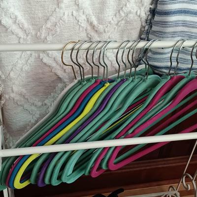 LOT 13: Laundry Room Essentials Including Laundry Basket/Cart, Woven Basket, Folding Wood Rack, Metal Towel Rack and More