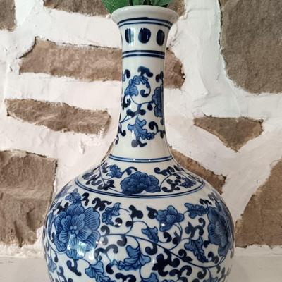 LOT 17: Set of Two (2) Beautiful Blue Ceramic Vases