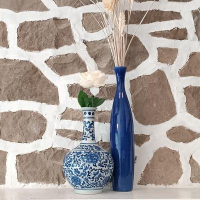 LOT 17: Set of Two (2) Beautiful Blue Ceramic Vases