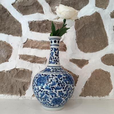 LOT 17: Set of Two (2) Beautiful Blue Ceramic Vases