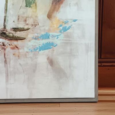 LOT 18: Framed Unsigned Sailboat Painting on Canvas