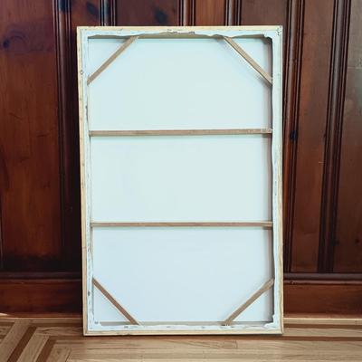 LOT 18: Framed Unsigned Sailboat Painting on Canvas