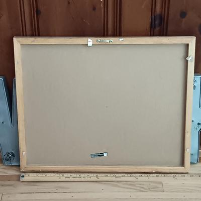 LOT 22: Inspirational Pastel Spring Decor Including LED Cinematic Light Box. Plaques, a Metal “WORK” Sign and More