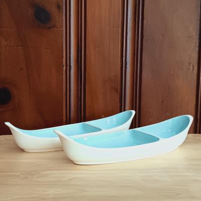 LOT 24: Nautical Collection: Framed Seashells, Boat Shaped Ceramic Dishes, Faux Log Lamp, Crab Trap and Wall Decor