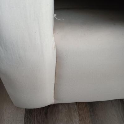 LOT 26: Comfy Crate & Barrel Love Seat/Sofa/Ottoman Set with Crate & Barrel Washable Slip Covers along with Spare Covers for the...