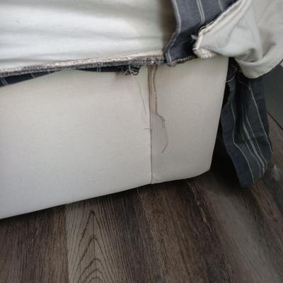 LOT 26: Comfy Crate & Barrel Love Seat/Sofa/Ottoman Set with Crate & Barrel Washable Slip Covers along with Spare Covers for the...