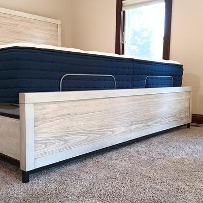 LOT 27: Farmhouse Style (3) Piece Bedroom Set w/ Temper-Pedic Ergo Plus Adjustable Frame (Mattress NOT included)