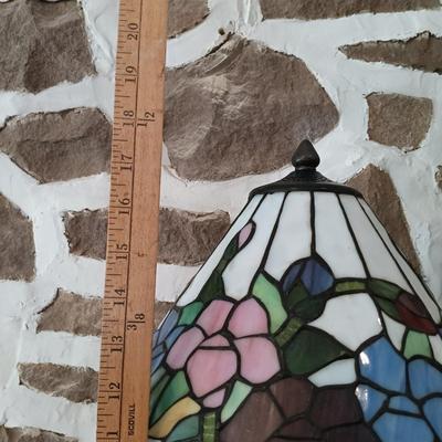 LOT 31: Stained Glass Tiffany-Style Table Lamp and Framed Mirror