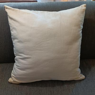 LOT 32: Large Assortment of Various Sized Throw Pillows and Down Alternative Filled Pillows with Stylish Pillow Cases