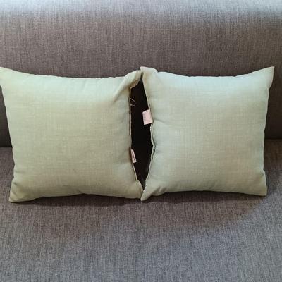 LOT 32: Large Assortment of Various Sized Throw Pillows and Down Alternative Filled Pillows with Stylish Pillow Cases