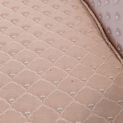 LOT 35: Set of (2) Fairfield Wing Backed Armchairs with Cherry Legs and Mauve Colored Upholstery