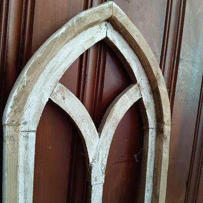 LOT 40: Set of Two (2) Cathedral Wood Arched Window Frames Wall Decor