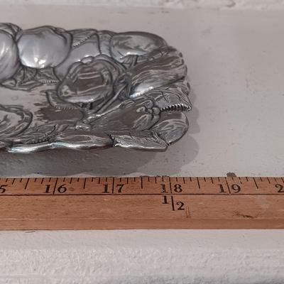 LOT 41: Collection of Two (2) Arthur Court Aluminum Oblong and Oval Apple Trays with Original Boxes
