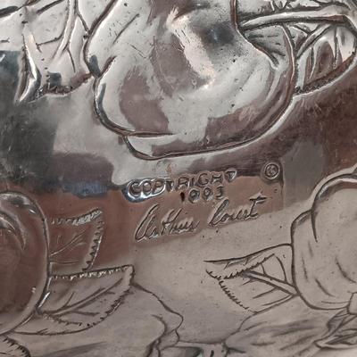 LOT 41: Collection of Two (2) Arthur Court Aluminum Oblong and Oval Apple Trays with Original Boxes