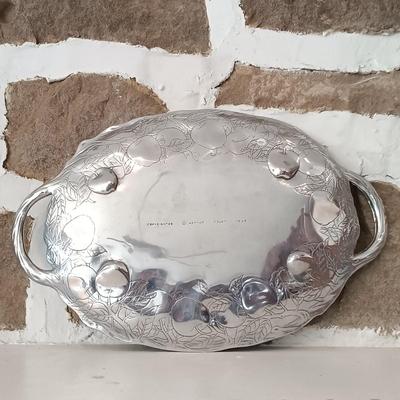 LOT 41: Collection of Two (2) Arthur Court Aluminum Oblong and Oval Apple Trays with Original Boxes