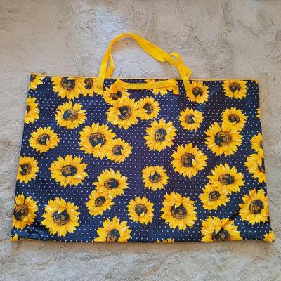 LOT 46: For the Girls - Sunflower Art Portfolio Bags/Cases, Penmore Brooke Acrylic “GREAT” Sign, Madonna Vinyl 45 , Inspirational Plaque...