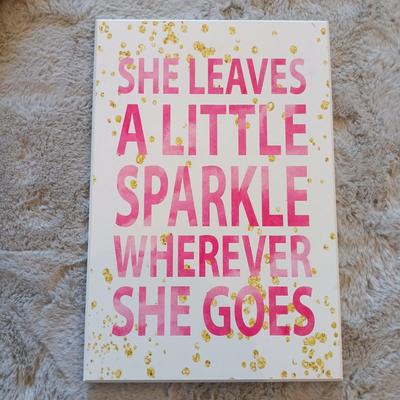 LOT 46: For the Girls - Sunflower Art Portfolio Bags/Cases, Penmore Brooke Acrylic “GREAT” Sign, Madonna Vinyl 45 , Inspirational Plaque...