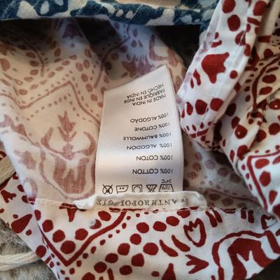 LOT 48: Anthropologie Bed Linens Including King Size Duvet Cover, 2 Euro and 2 Standard Pillow Shams and Adjustable Bed Skirt