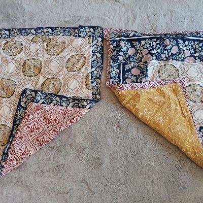 LOT 48: Anthropologie Bed Linens Including King Size Duvet Cover, 2 Euro and 2 Standard Pillow Shams and Adjustable Bed Skirt