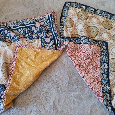 LOT 48: Anthropologie Bed Linens Including King Size Duvet Cover, 2 Euro and 2 Standard Pillow Shams and Adjustable Bed Skirt
