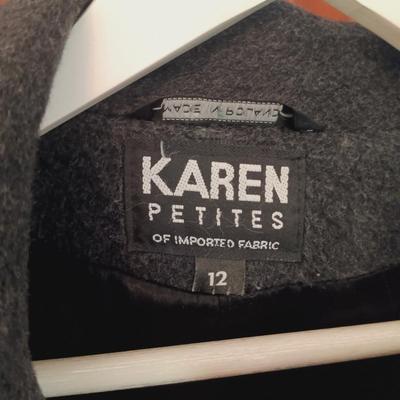 LOT 54: Kimchi Blue Anthropologie Jacket Sz Small w/ Karen Petites Sz 12 Mid-Length Wool Coat
