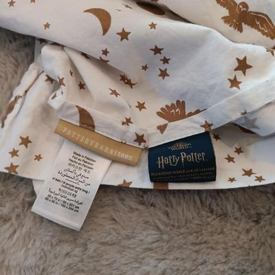 LOT 167: Pottery Barn Harry Potter Twin Sheets and Full/Queen Duvet with Kids Jackets and Shoes