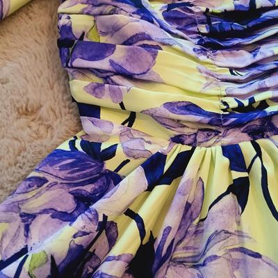 LOT 169: Delfi Collective Puff-Sleeve Floral Mini Dress Women's Size XS