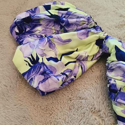 LOT 169: Delfi Collective Puff-Sleeve Floral Mini Dress Women's Size XS