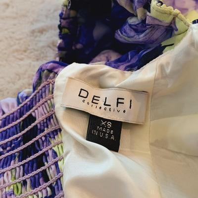 LOT 169: Delfi Collective Puff-Sleeve Floral Mini Dress Women's Size XS