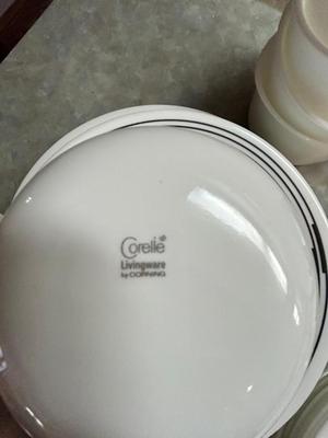 CORELLE BY CORNING DISHES AND HAND PAINTED BOWL