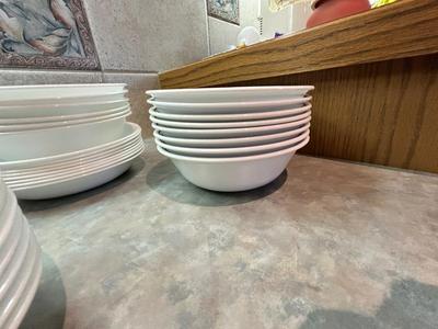 CORELLE BY CORNING DISHES AND HAND PAINTED BOWL