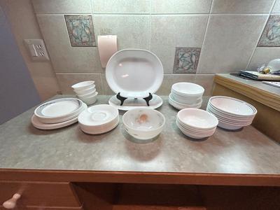 CORELLE BY CORNING DISHES AND HAND PAINTED BOWL