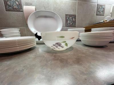 CORELLE BY CORNING DISHES AND HAND PAINTED BOWL